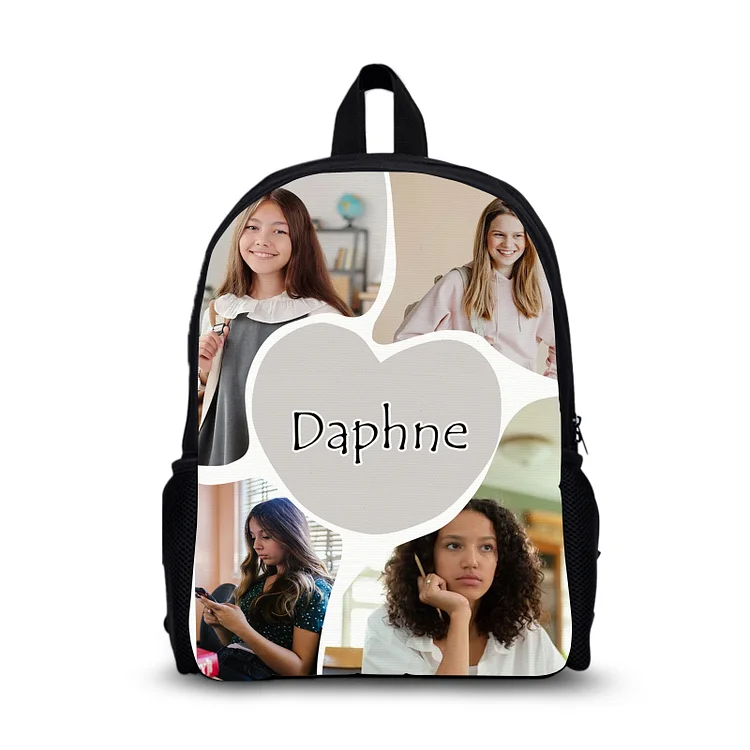 Mochilas-mochila escolar para los niños muy personalizada con nombre y 4 fotos