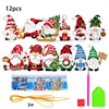12Pcs Acrylic Christmas Hanging Diamond Painting Art Kits for Christmas Tree