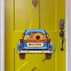 DIY Diamond Painting Truck Decor Wooden Welcome Sign with 12 Interchangeable Holiday Icons, Farmhouse Style Hanging Kit