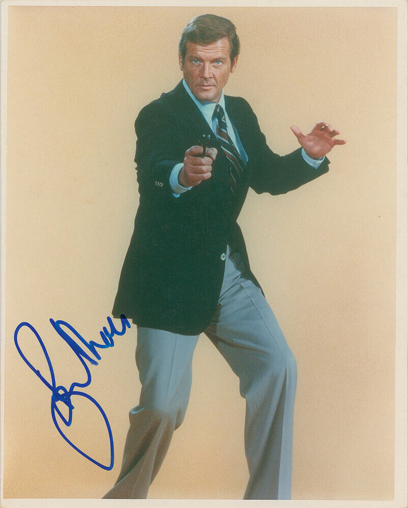 ROGER MOORE Signed Photo Poster paintinggraph - Film Star Actor - THE SAINT / JAMES BOND reprint