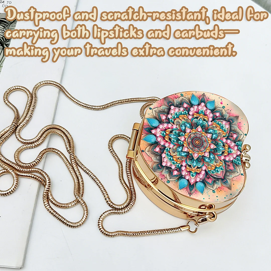 Mandala DIY Acrylic Love Diamond Art Painting Card Case Wallet with Chain Small Diamond Painting Crossbody Bag for Adults Women Girls Gift