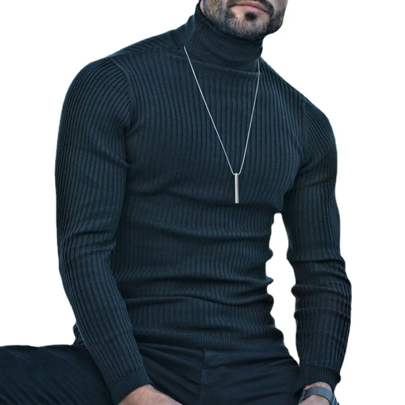 Solid Color Turtleneck Versatile Sweater