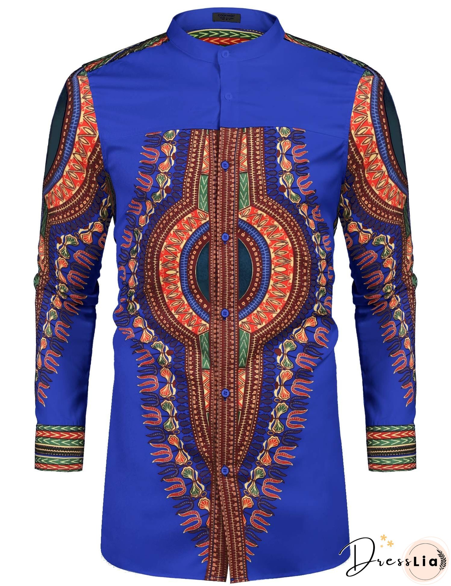 Casual Ethnic Graphic Long Shirt (US Only)