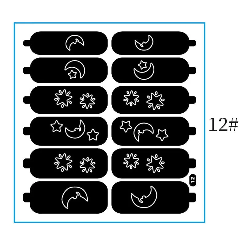 Hollow Leaves Series Nail Stickers Flowers Heart Star Self-adhesive Manicures Sticker For Nail Polish DIY Decorations Tips