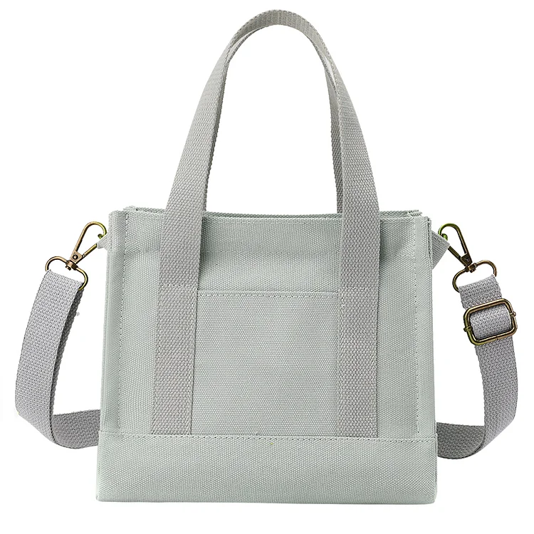 Fashion Shoulder Bag Canvas Women Solid Crossbody Top Handle Bag (Gray Green)
