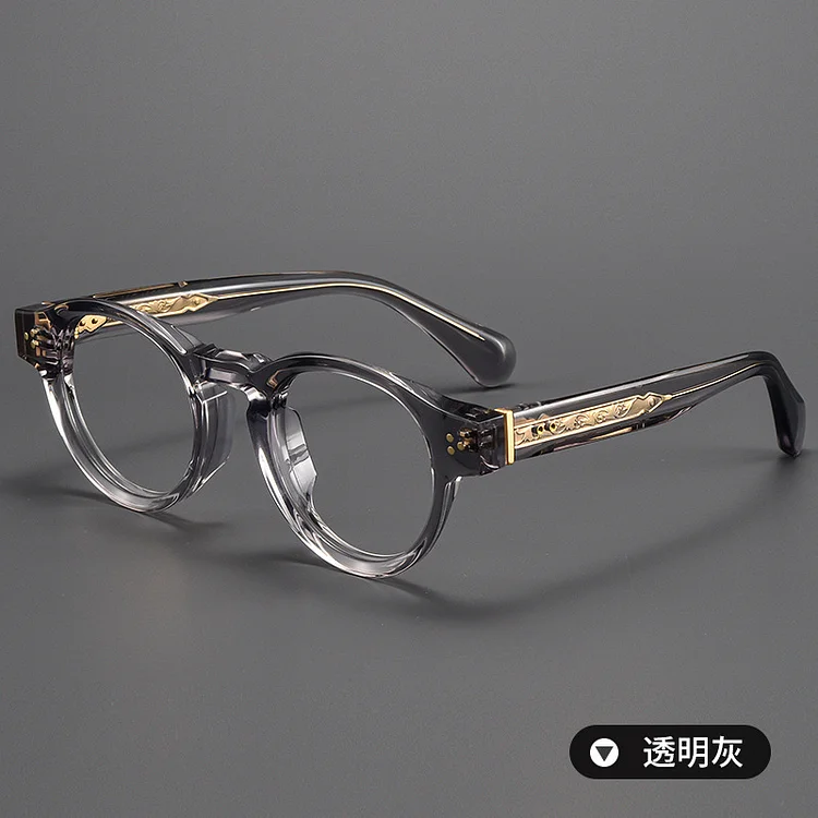Japanese Style Round Handmade Eyeglasses Frames Acetate Classical Retro Men Black Tortoise Ladies Glasses with Case