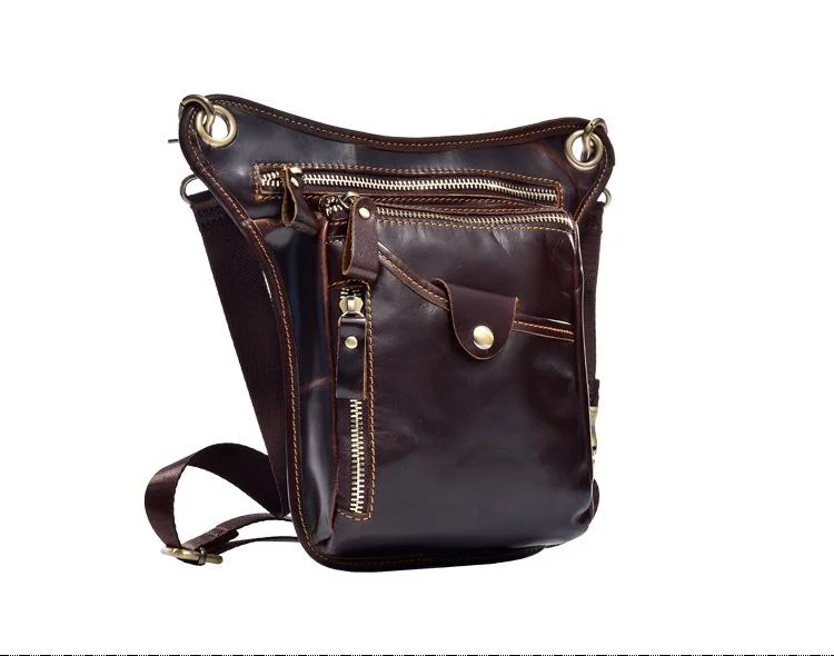 Men's bag retro crazy horse leather men's horizontal shoulder messenger bag