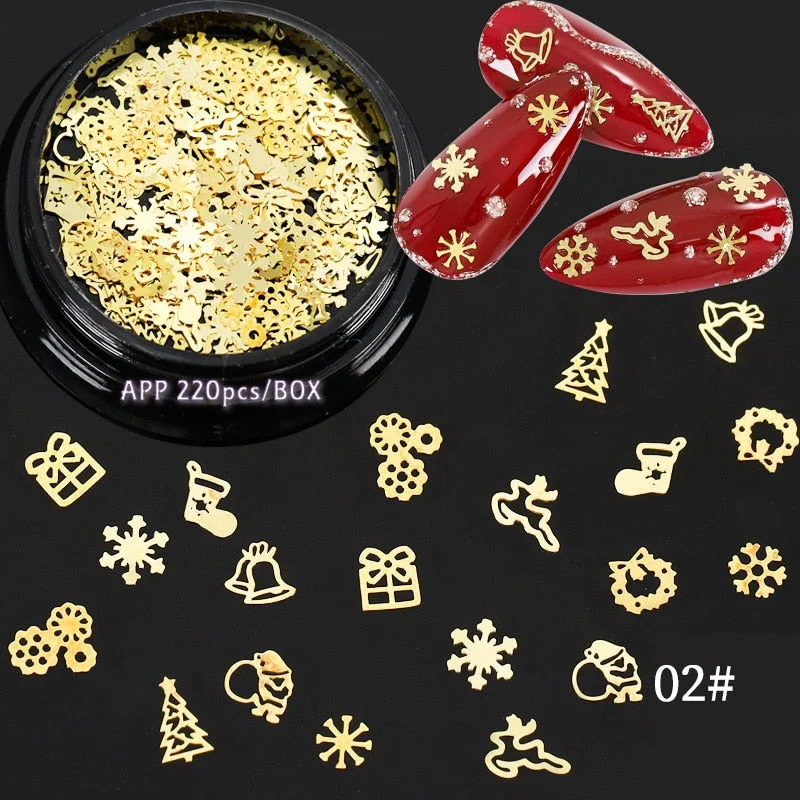 Butterfly Design Mixed Ultra-thin Hollow Metal Patch Snowflake DIY Jewelry Nail Art Decoration Metallic Nail Art Sequins Gem-Nail Inspo