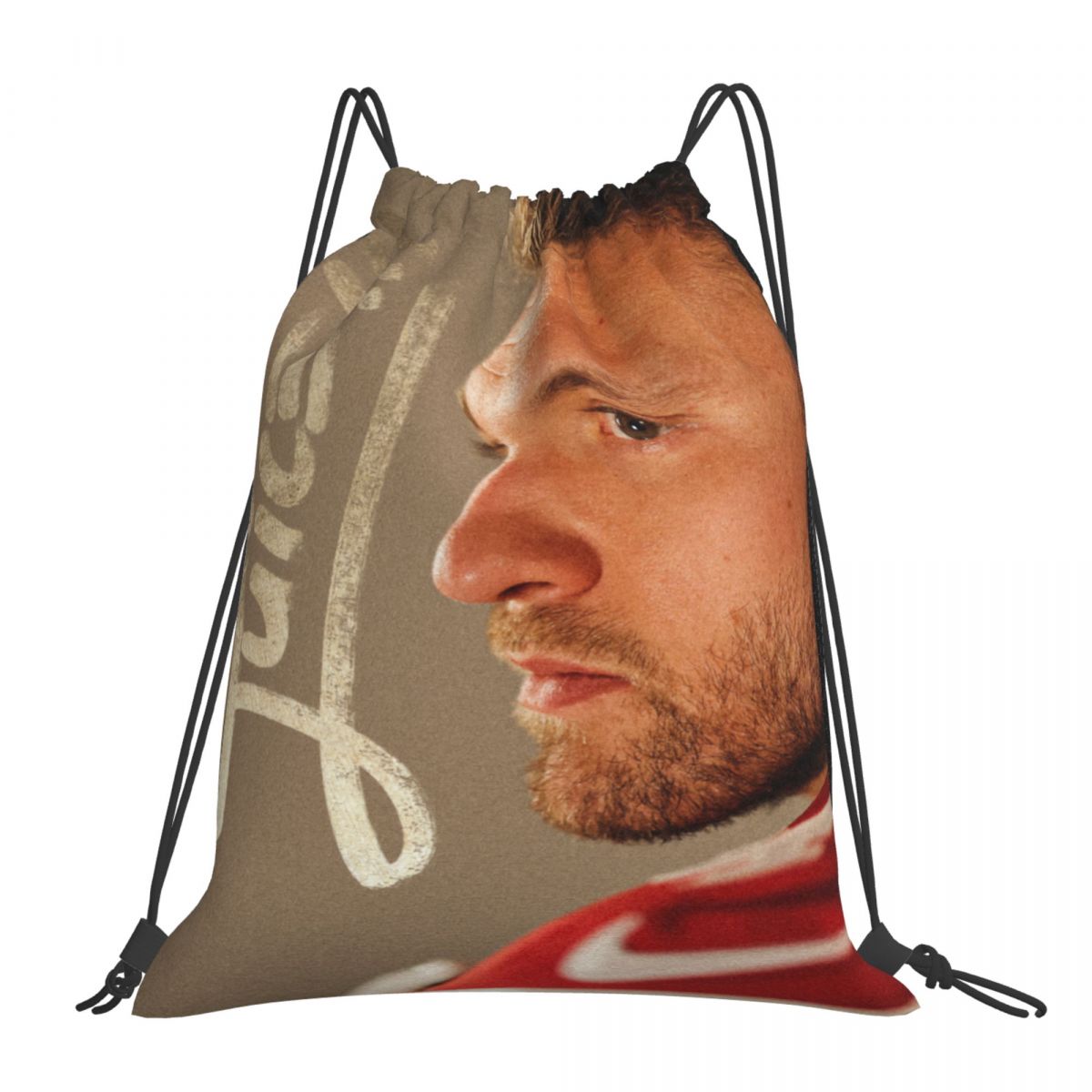 San Francisco 49ers Kyle Juszczyk Stylized Foldable Sports Gym Drawstring Bag