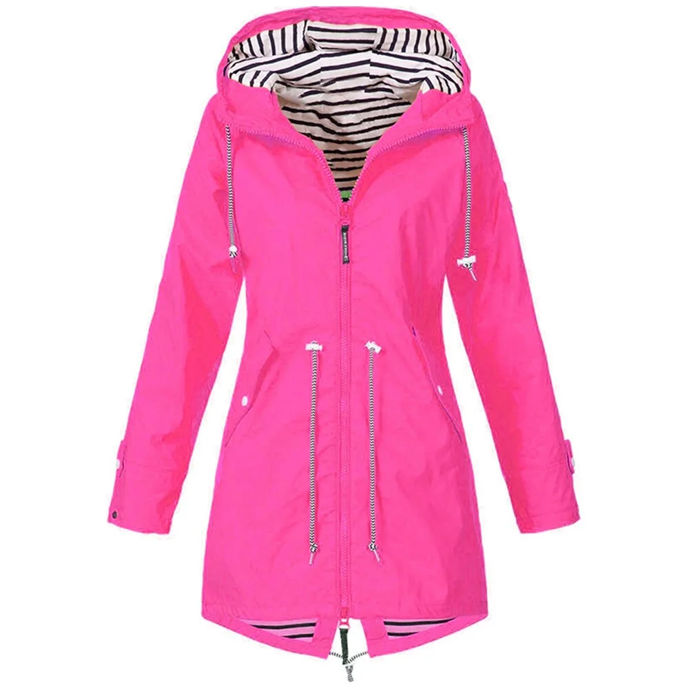 Sale 5XL Hooded Raincoat Women Waterproof Rain Jackets Outdoor Poncho Rainwear Solid Color Raincoat Rain Coat Forest Jacket D30