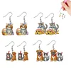 4 paires chat chien double face-bricolage boucles d&rsquo;oreilles