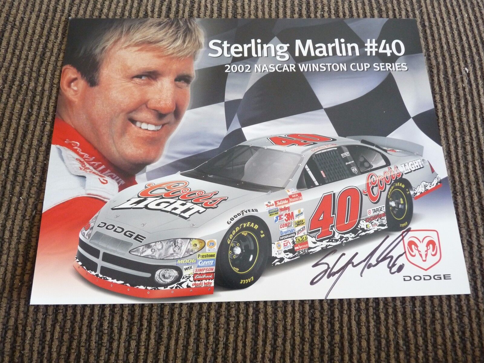 Sterling Marlin Signed Autographed Nascar 8.5x11