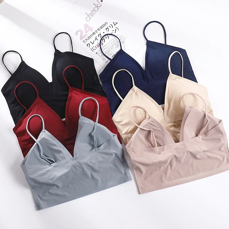 Sexy Seamless Bra Padded Push Up Bralette Women's Underwear Soft and Comfortable Sleep Tops Vest Wireless Lingerie For Female