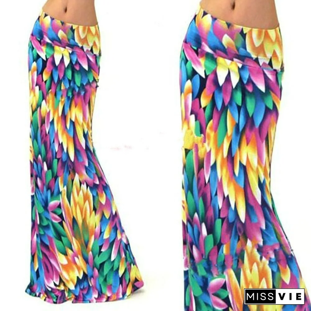 Sexy Womens Summer Boho Long Maxi Evening Party Dress Beach Waist Skirt Sundress