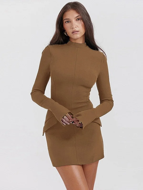 Nigikala Nigikala 2025 New Fashion Sexy Hottie Dress Elegance Elegance Stylish Long Sleeve Dress Woman