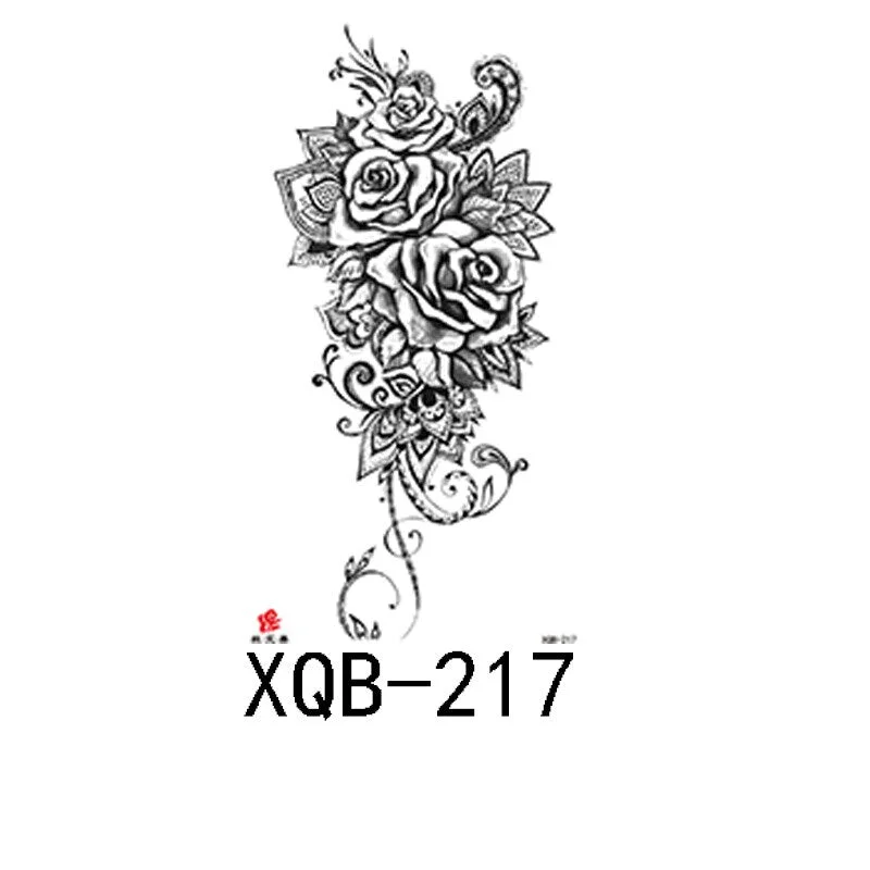 Small Full Arm Waterproof Tattoo Sticker Half Arm Arm Painted Flower Animal Arm Lasting European and American Tattoo Sticker