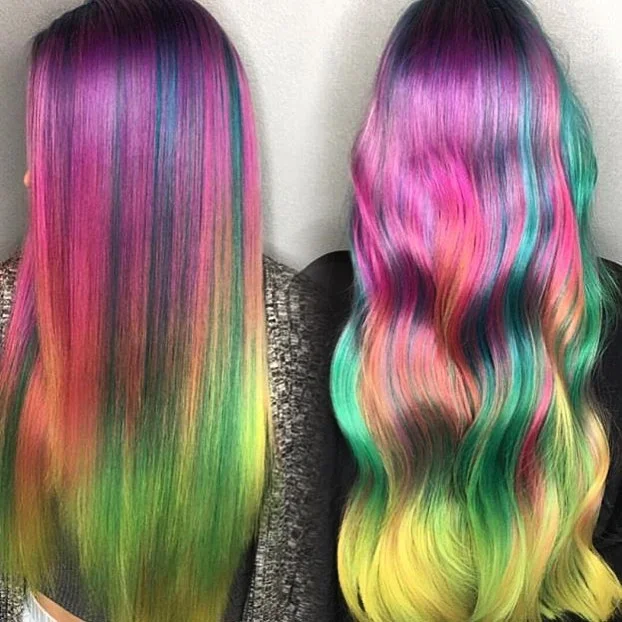 Zaesvini Hair® | (✨NEW) RAINBOW PINK MIXED PURPLE STRAIGHT WIG