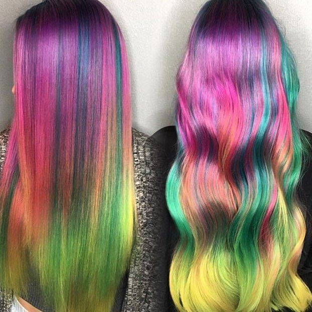 US Mall Lifes® | (✨NEW) RAINBOW011 PINK MIXED PURPLE STRAIGHT WIG 100%  REAL HAIR US Mall Lifes