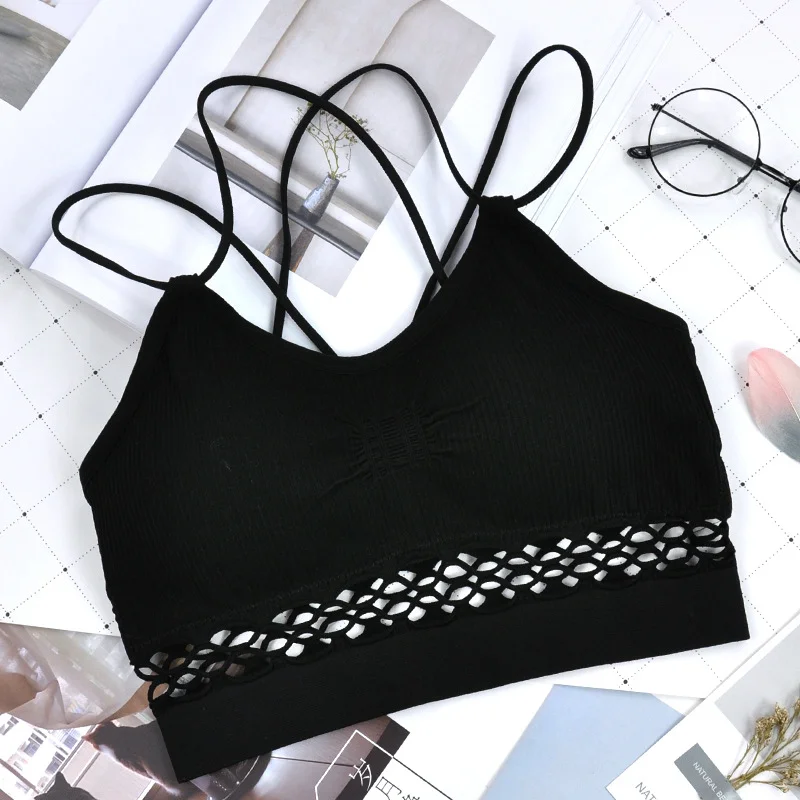 Uaang Uaang Tube Top Woman Bra Sexy Lingerie Female Fitness Top Cross Strap Seamless Underwear