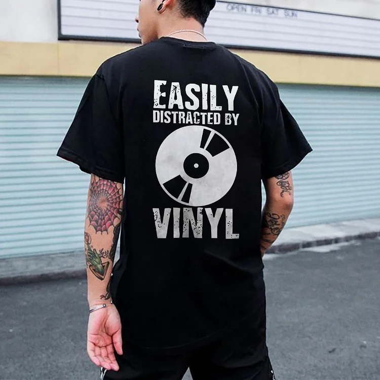 Easily Distracted By Vinyl T-shirt