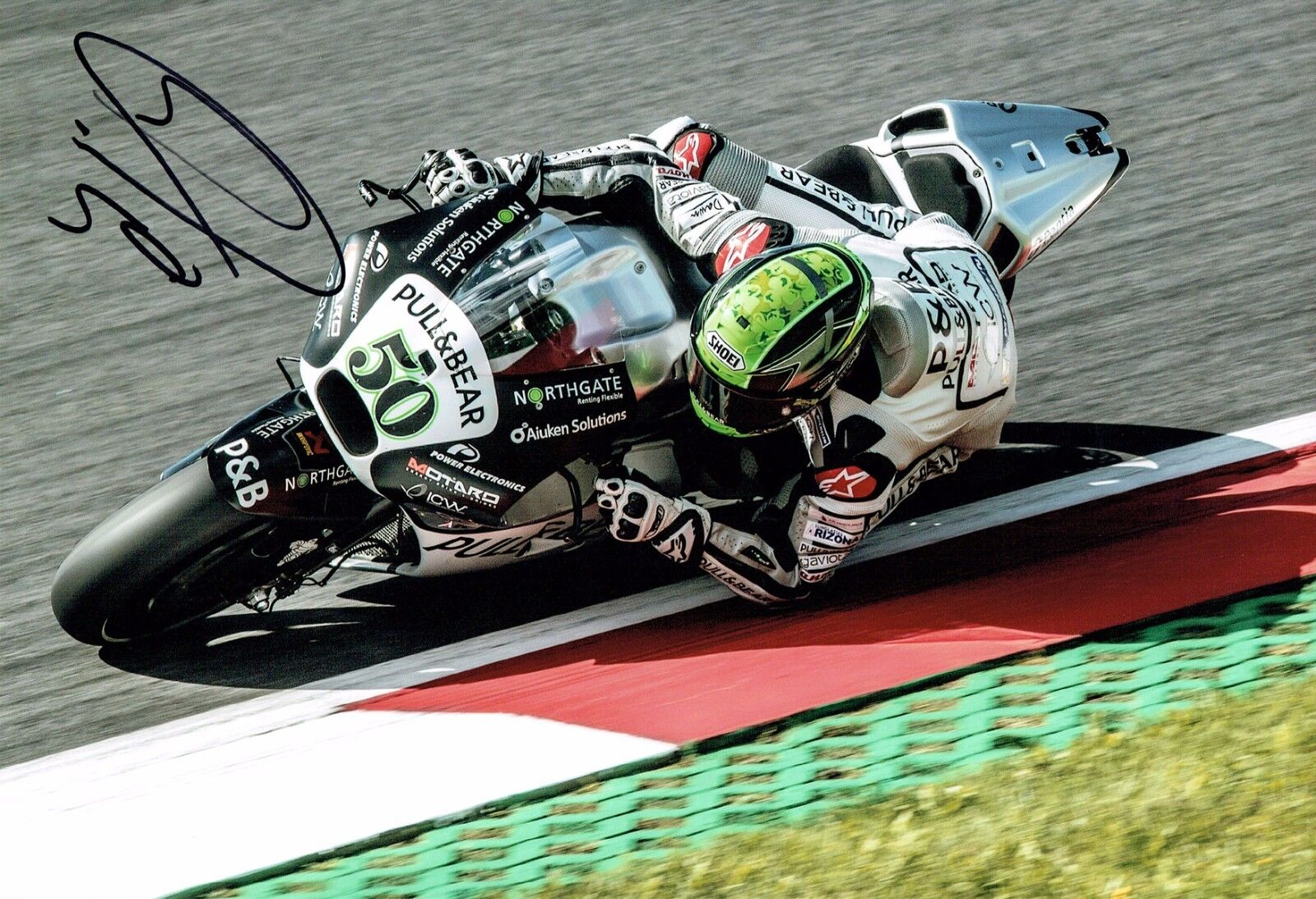 Eugene LAVERTY SIGNED MOTOGP 12x8 Autograph Photo Poster painting C AFTAL COA Pull & Bear Aspar