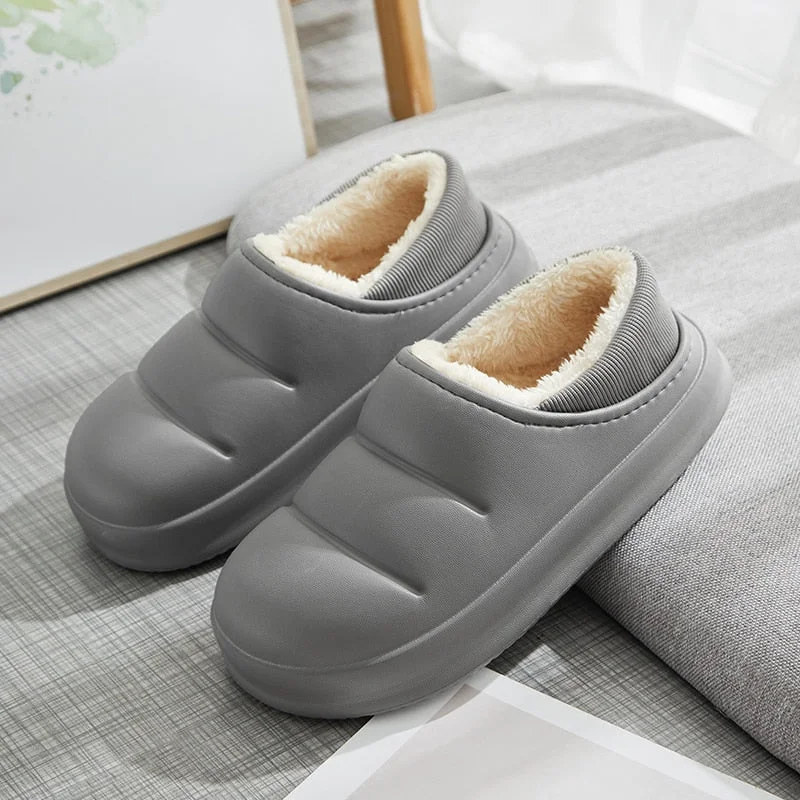 Men and Women Winter Slippers Fur Slippers Warm Fuzzy Plush Garden Clogs Mules Slippers Home Cotton Shoes Indoor Couple Slippers