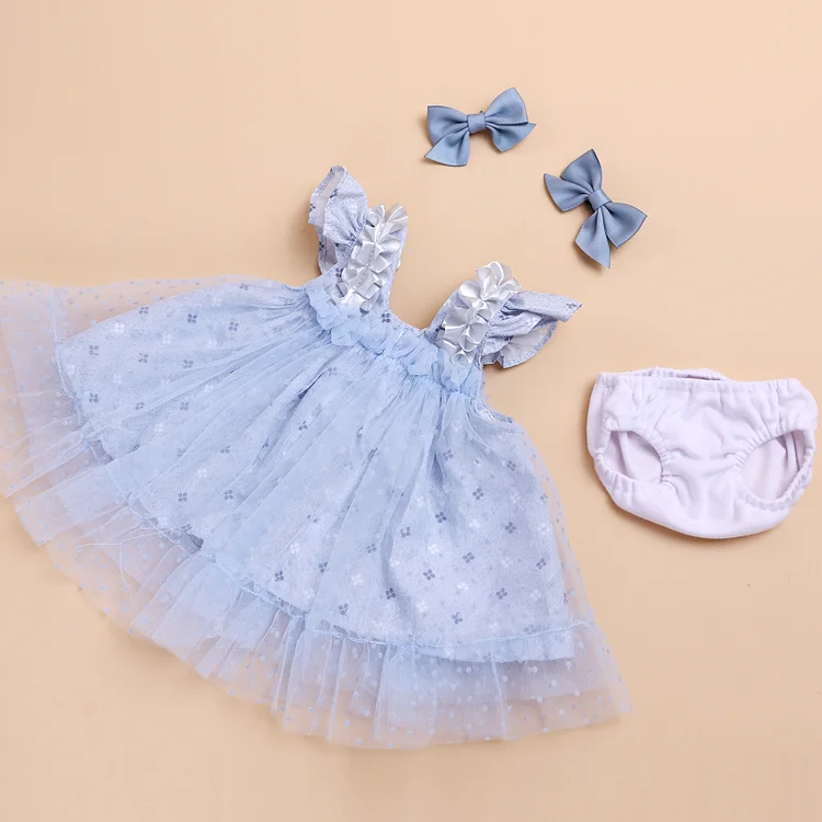  17"-22" Baby Dolls Lovely Blue Dress Accessories - Reborndollsshop®-Reborndollsshop®