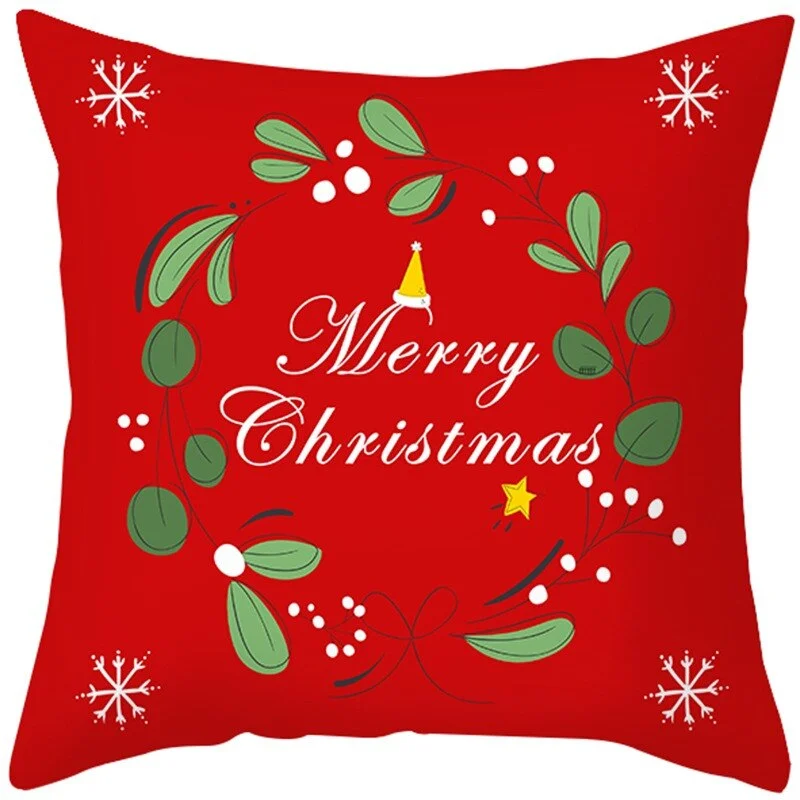 Merry Christmas Decorations For Home 2021 Christmas Cushion Cover Xmas Ornament Cristmas Navidad Natal Gifts Happy New Year 2022