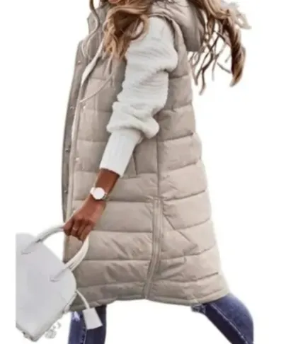 Brownm Brownm New Fashion Casual Solid-Colored Hooded In Sleeveless Sleeveless Jacket
