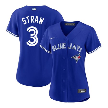 Women's Toronto Blue Jays #3 Myles Straw  Royal Home Replica Jersey