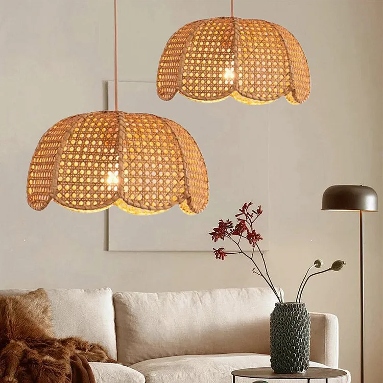 Japanese Bamboo Wicker Handmade Pendant Light for Living Room