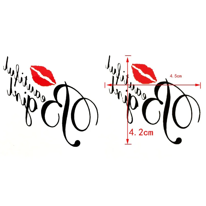My Sexy Kiss Waterproof Temporary Tattoos men my love Harajuku fake tatoo stickers tattoo kids tatuajes temporales