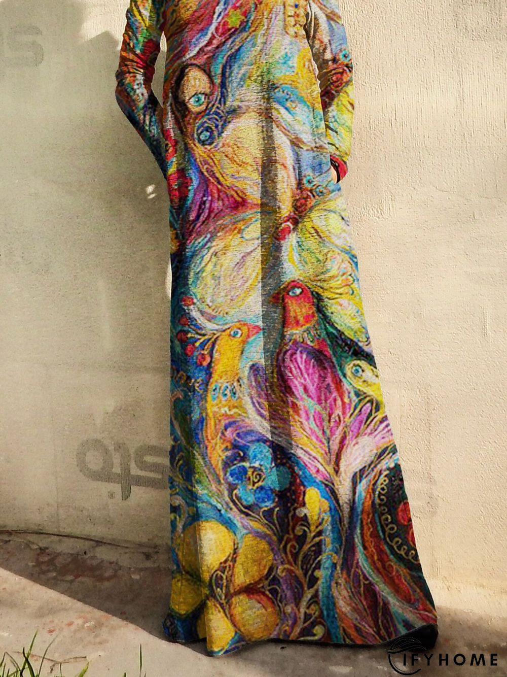Printed Casual Knitting Dress | IFYHOME