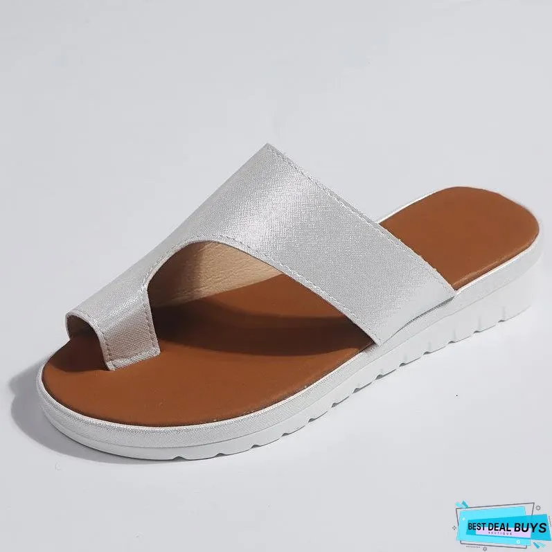 Women Leather Shoes Comfy Platform Flat Ladies