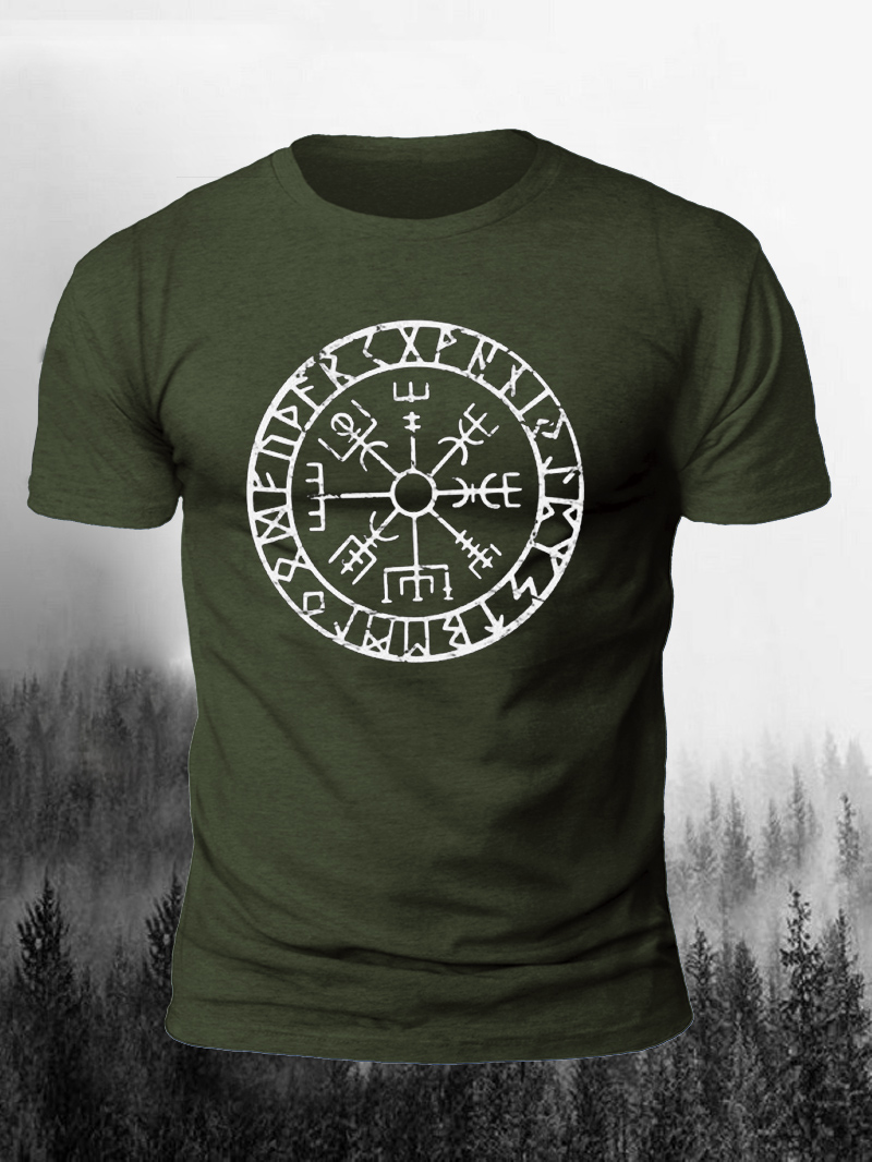 Vegvisir Viking Compass Print Short Sleeve Men's T-Shirt