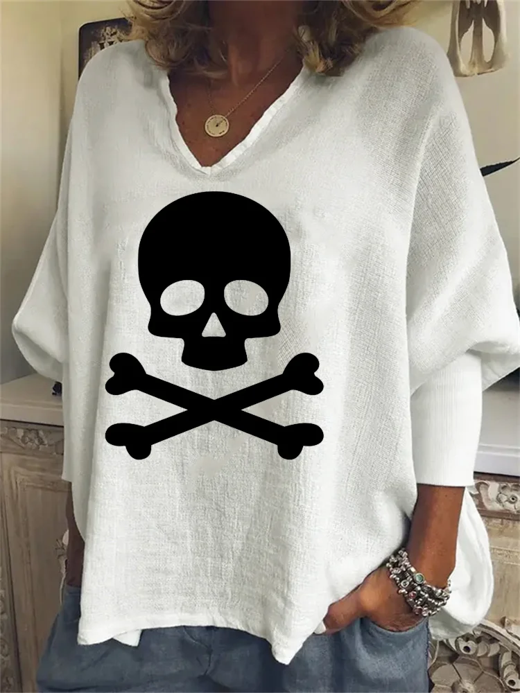 Skull Print Oversize Tunic