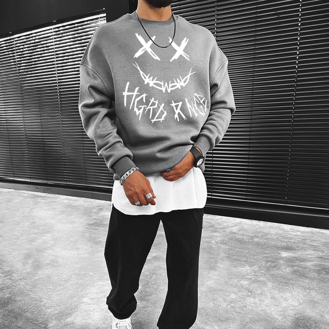 Men's Printed Casual Oversized Sweatshirt