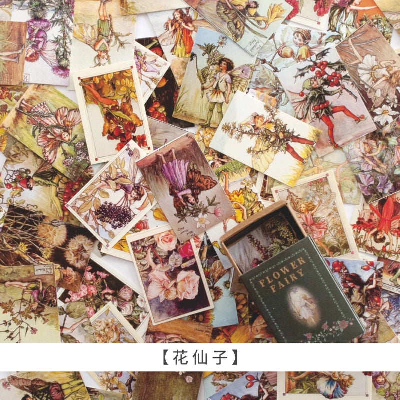 Retro Style Mini Cards Creative Handbook Decorative Ornaments Series 100 Vintage Themed Cards 10 Styles Included