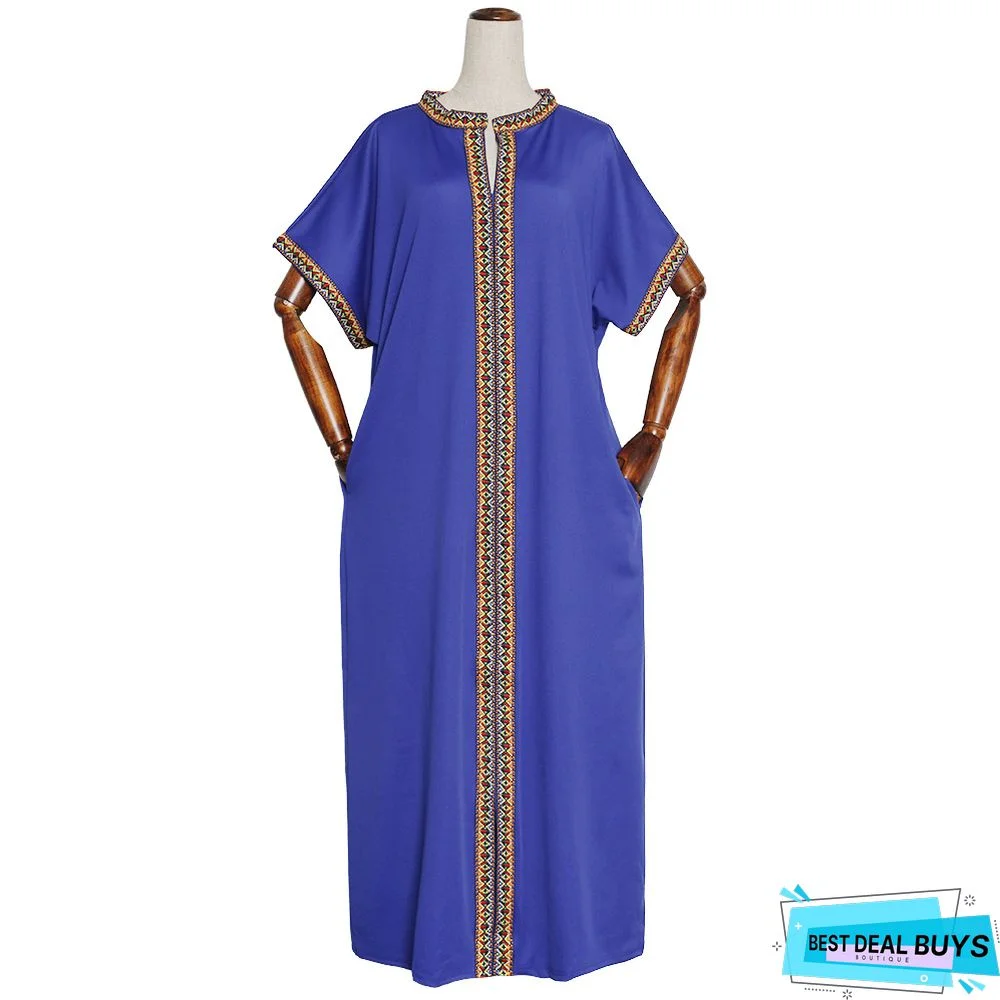 Collar Knitted Color Long Straight Skirt Loose Dress