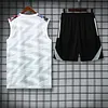 2025/2026 Real Madrid Pre-Match Training White Vest+Shorts Football1:1 Thai Quality