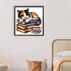 Diamond Painting -DIY Full Round Drill Reading Cat