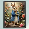 Rose Shirt Rabbit Full 18CT DIY Stamped Cross Stitch Kits for Adults Home Decor 40x50cm