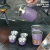 Tactical Style (Double - Layer Tea Cup) 304 Stainless Steel Outdoor Camping Tea Set With Tea - Water Separation Infuser