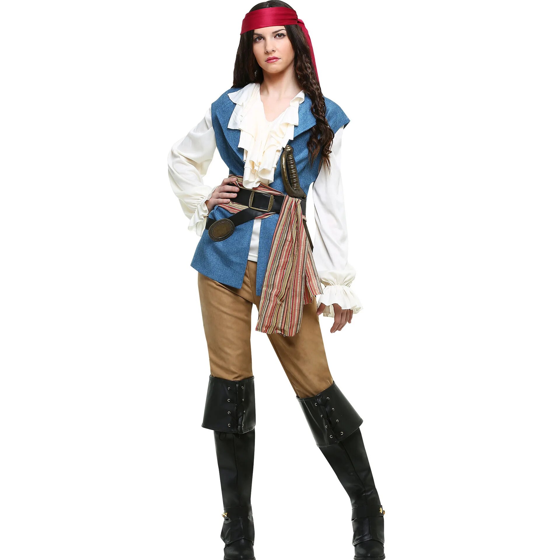 [Wetrose] In Stock Caribbean Cosplay Costume Pirate Captain Sailor Crew For Man Woman Family Couple Halloween Full Set