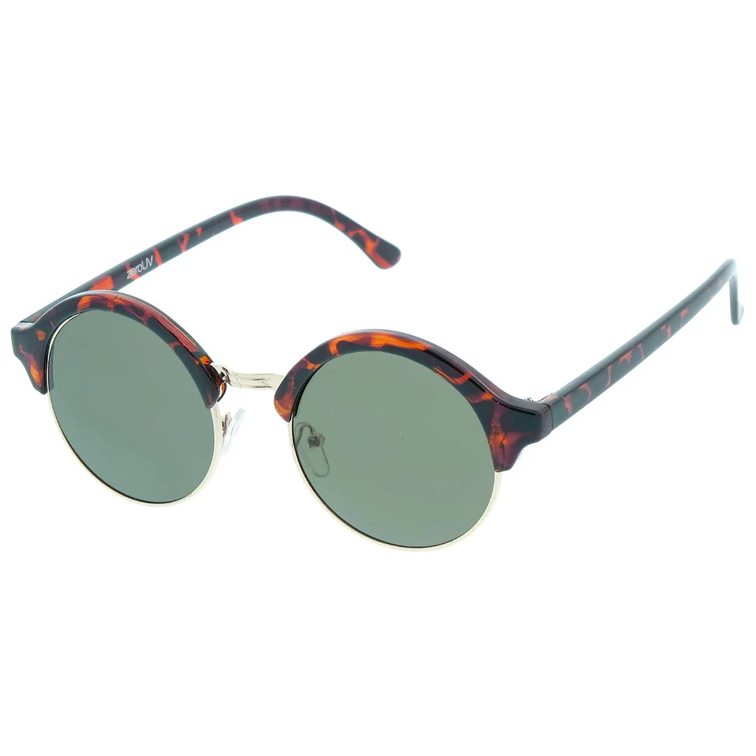 Classic Semi-Rimless Metal Nose Bridge P3 Round glasses 47mm