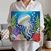 (25x25cm)DIY Jellyfish Framed Handmade Pearl Painting Art Craft Kit Living Home Decor