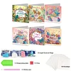 6pcs Diamond Painting Birthday Greeting Card Set with Envelope Daily Wishing Cards for Birthdays Thanksgiving & Special Occasion