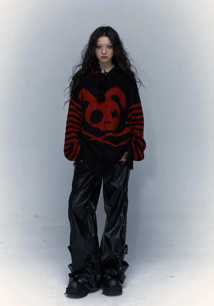 Brownm Tasseled Hooded Sweater