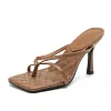 Women's 90mm Stiletto High Heels Square Toe Strap Sandals