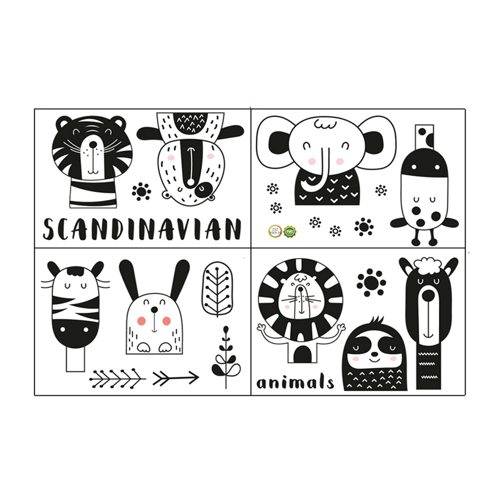 

Cartoon Animals Wall Stickers Wallpaper for Kids Room Kindergarten Mural, 501 Original